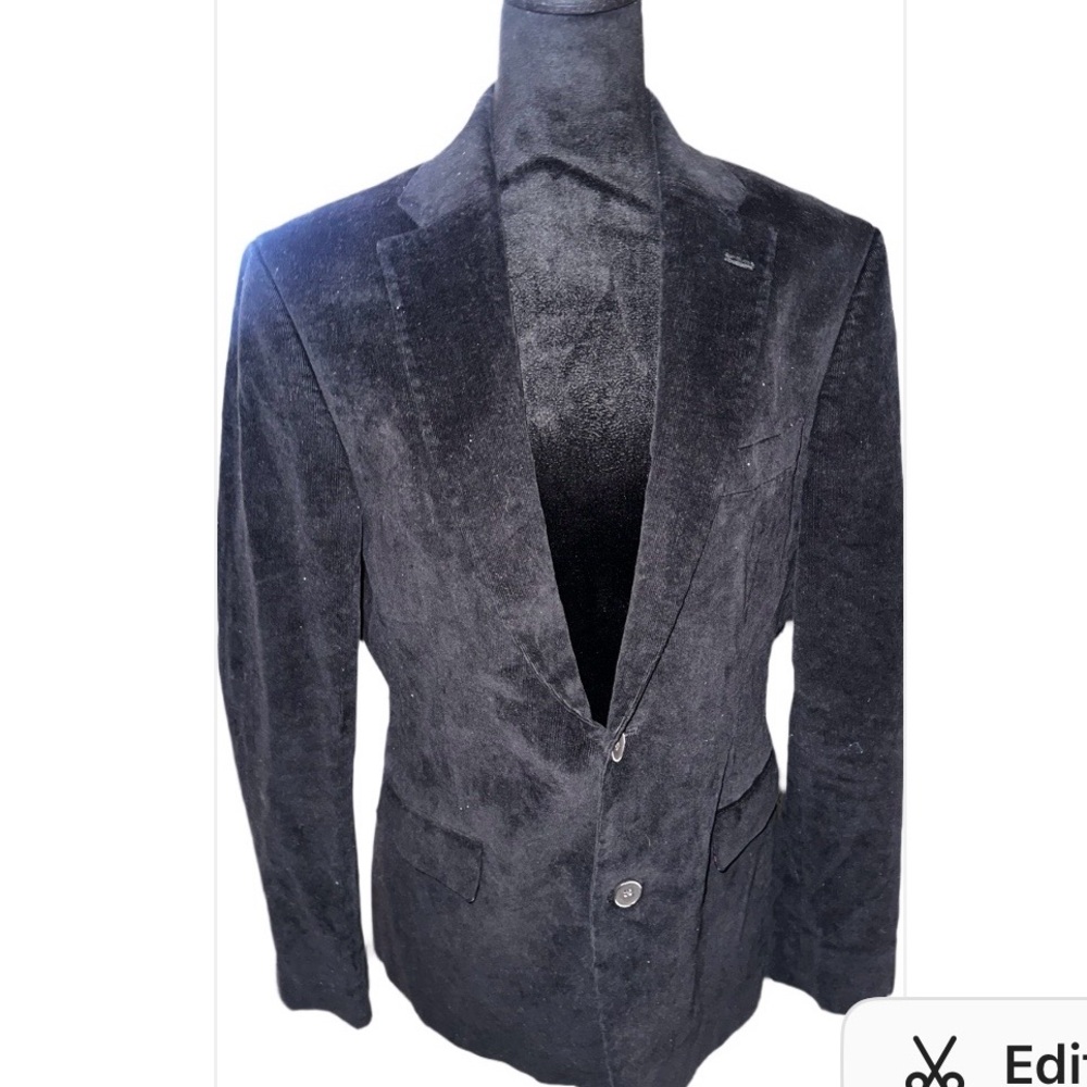 Hilfiger men’s Black Velvet Blazer - Classic Single-Breasted Jacket